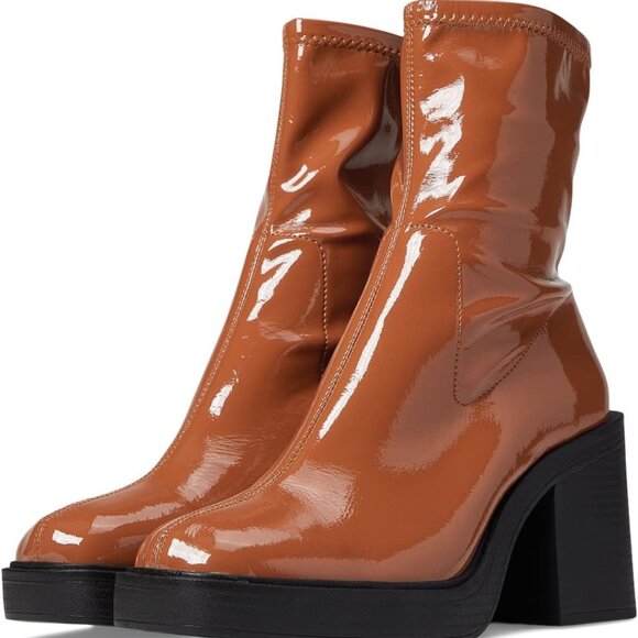 NEW KENNETH COLE NEW YORK Amber Heel Booties rust for women 462tn - Picture 2 of 12